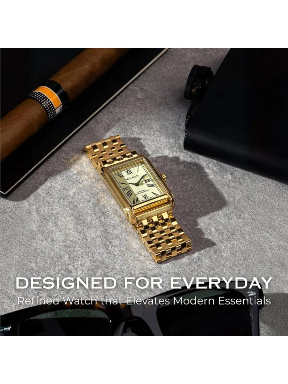 Vintage Men’s Tank Dress Watch | Stainless Steel, Water Resistant, Classic Roman